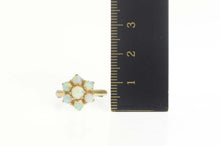 Load image into Gallery viewer, 14K Victorian Opal Flower Cluster Statement Ring Size 4.75 Yellow Gold