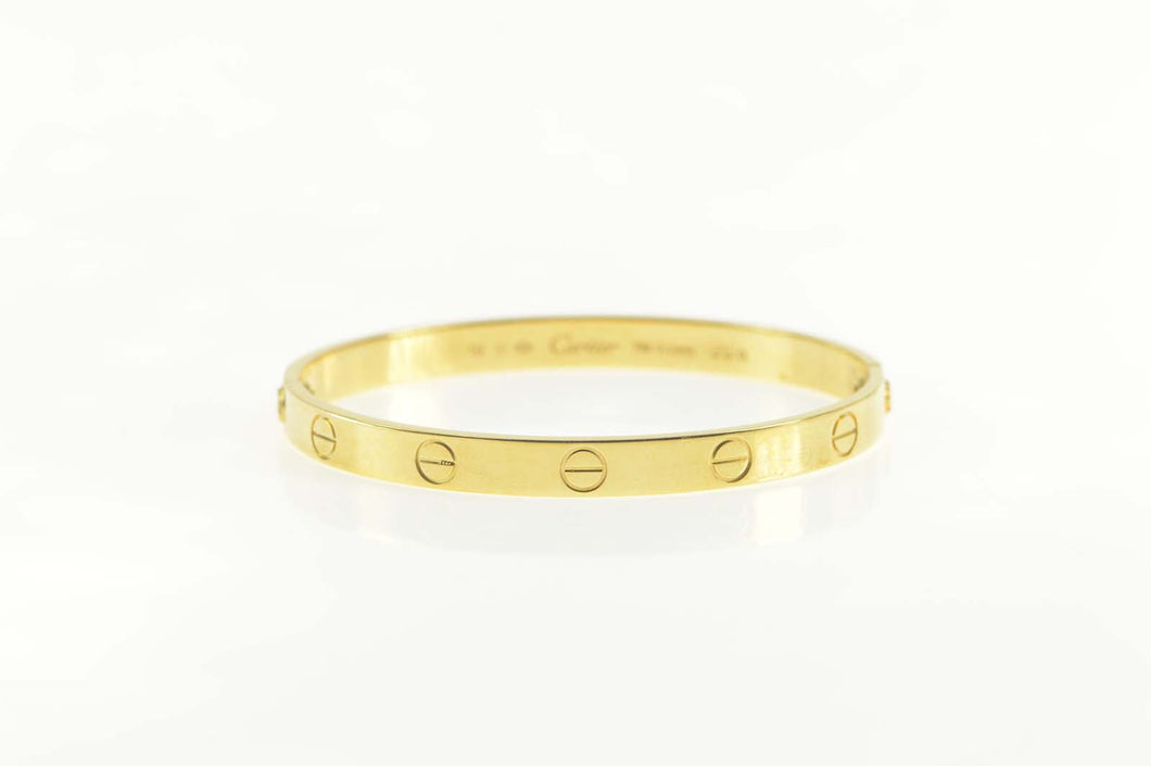 18K Cartier Love Classic Designer Bangle Bracelet 7.25