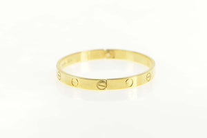 18K Cartier Love Classic Designer Bangle Bracelet 7.25" Yellow Gold