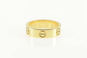 18K Cartier Love Classic Designer Band Ring Size 7.75 Yellow Gold