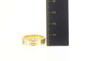 18K Cartier Love Classic Designer Band Ring Size 7.75 Yellow Gold