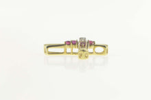 Load image into Gallery viewer, 10K 0.29 Ctw Ruby Diamond Inset Classic Cross Pendant Yellow Gold