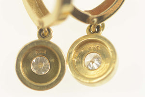 14K 0.50 Ctw Diamond Dangle Huggies Hoop Earrings Yellow Gold