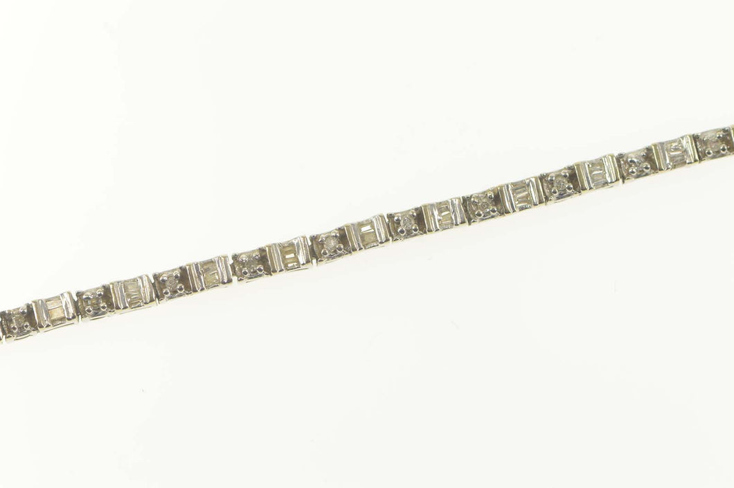 10K 0.75 Ctw Diamond Classic Square Tennis Bracelet 7