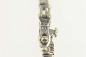 10K 0.75 Ctw Diamond Classic Square Tennis Bracelet 7" White Gold