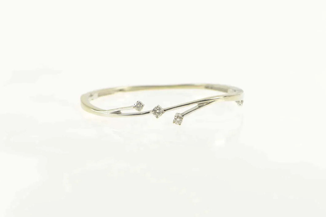 14K 0.43 Ctw Diamond Tiered Bypass Bangle Bracelet 6.25