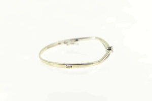 14K 0.43 Ctw Diamond Tiered Bypass Bangle Bracelet 6.25" White Gold