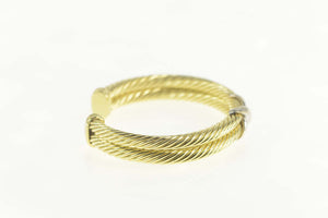 14K David Yurman Double Cable Cuff Two Tone Bracelet 6.75" Yellow Gold