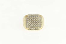 Load image into Gallery viewer, 10K 0.75 Ctw Pave Diamond Square Men&#39;s Ring Size 10 Yellow Gold