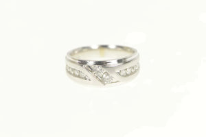 14K 1.10 Ctw Diamond Channel Men's Wedding Ring Size 9 White Gold