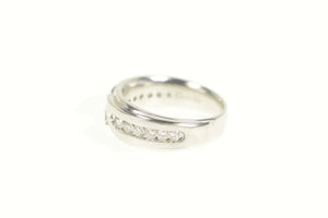 14K 1.10 Ctw Diamond Channel Men's Wedding Ring Size 9 White Gold