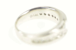 14K 1.10 Ctw Diamond Channel Men's Wedding Ring Size 9 White Gold