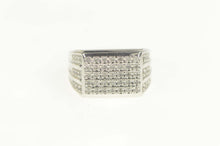 Load image into Gallery viewer, 14K 0.66 Ctw Pave Diamond Squared Men&#39;s Ring Size 10.5 White Gold