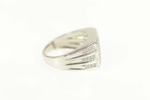 Load image into Gallery viewer, 14K 0.66 Ctw Pave Diamond Squared Men&#39;s Ring Size 10.5 White Gold