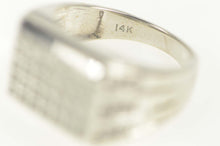 Load image into Gallery viewer, 14K 0.66 Ctw Pave Diamond Squared Men&#39;s Ring Size 10.5 White Gold