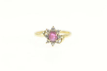 Load image into Gallery viewer, 14K 0.50 Ctw Pink Sapphire Diamond Engagement Ring Size 6 Yellow Gold