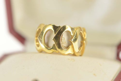18K Cartier C de Cartier Band With Original Box Ring Size 5,75 Yellow Gold