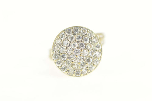 10K Pave Round Raised Cluster Cocktail CZ Ring Size 7.75 Yellow Gold