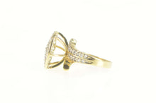 Load image into Gallery viewer, 10K Pave Round Raised Cluster Cocktail CZ Ring Size 7.75 Yellow Gold