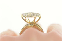 Load image into Gallery viewer, 10K Pave Round Raised Cluster Cocktail CZ Ring Size 7.75 Yellow Gold
