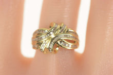 Load image into Gallery viewer, 10K 1.00 Ctw Diamond Baguette Curvy Statement Ring Size 8 Yellow Gold
