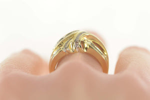 10K 1.00 Ctw Diamond Baguette Curvy Statement Ring Size 8 Yellow Gold