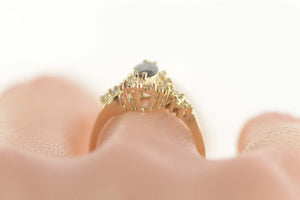 14K 1.15 Ctw Sapphire Diamond Engagement Ring Size 6.5 Yellow Gold