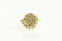 Load image into Gallery viewer, 14K 0.44 Ctw Diamond Swirl Cluster Spiral Statement Ring Size 5 Yellow Gold