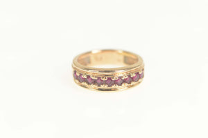 14K Natural Ruby Classic Simple Wedding Band Ring Size 5.75 Rose Gold