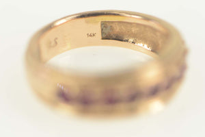 14K Natural Ruby Classic Simple Wedding Band Ring Size 5.75 Rose Gold