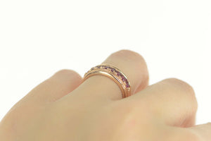 14K Natural Ruby Classic Simple Wedding Band Ring Size 5.75 Rose Gold