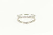 Load image into Gallery viewer, 14K 0.20 Ctw Diamond Contour Wedding Band Ring Size 7 White Gold
