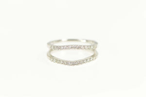 14K 0.20 Ctw Diamond Contour Wedding Band Ring Size 7 White Gold