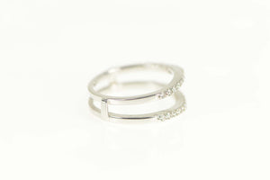 14K 0.20 Ctw Diamond Contour Wedding Band Ring Size 7 White Gold