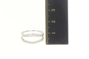 14K 0.20 Ctw Diamond Contour Wedding Band Ring Size 7 White Gold