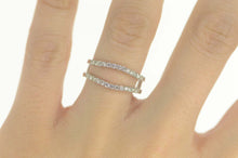 Load image into Gallery viewer, 14K 0.20 Ctw Diamond Contour Wedding Band Ring Size 7 White Gold