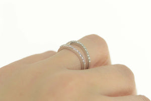 14K 0.20 Ctw Diamond Contour Wedding Band Ring Size 7 White Gold