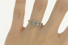 Load image into Gallery viewer, 14K 0.30 Ctw 1940&#39;s Diamond Classic Engagement Ring Size 7.25 Yellow Gold