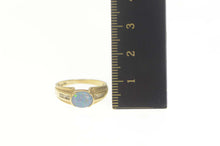 Load image into Gallery viewer, 10K Oval Sim. Opal Diamond Accent Classic Ring Size 7 Yellow Gold