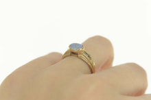 Load image into Gallery viewer, 10K Oval Sim. Opal Diamond Accent Classic Ring Size 7 Yellow Gold