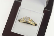 Load image into Gallery viewer, 14K Princess Diamond Cluster Engagement Ring Size 6 Yellow Gold