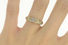 Load image into Gallery viewer, 14K Princess Diamond Cluster Engagement Ring Size 6 Yellow Gold