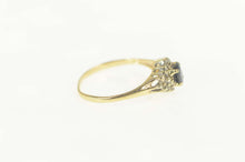 Load image into Gallery viewer, 14K Natural Sapphire Cluster Halo Engagement Ring Size 8.5 Yellow Gold