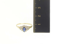 Load image into Gallery viewer, 14K Natural Sapphire Cluster Halo Engagement Ring Size 8.5 Yellow Gold