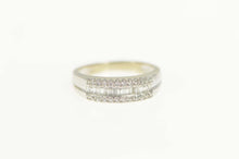 Load image into Gallery viewer, 14K 0.45 Ctw Baguette Diamond Wedding Band Ring Size 6.25 White Gold