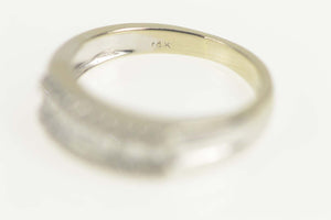 14K 0.45 Ctw Baguette Diamond Wedding Band Ring Size 6.25 White Gold