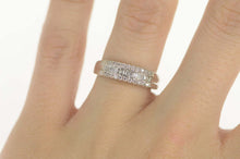Load image into Gallery viewer, 14K 0.45 Ctw Baguette Diamond Wedding Band Ring Size 6.25 White Gold