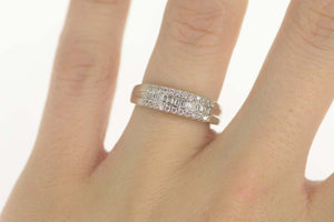 14K 0.45 Ctw Baguette Diamond Wedding Band Ring Size 6.25 White Gold