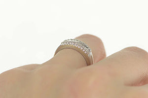 14K 0.45 Ctw Baguette Diamond Wedding Band Ring Size 6.25 White Gold