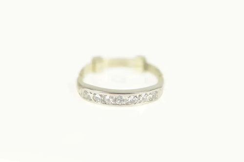 14K 0.30 Ctw Diamond Art Deco Engagement Ring Size 5.5 White Gold